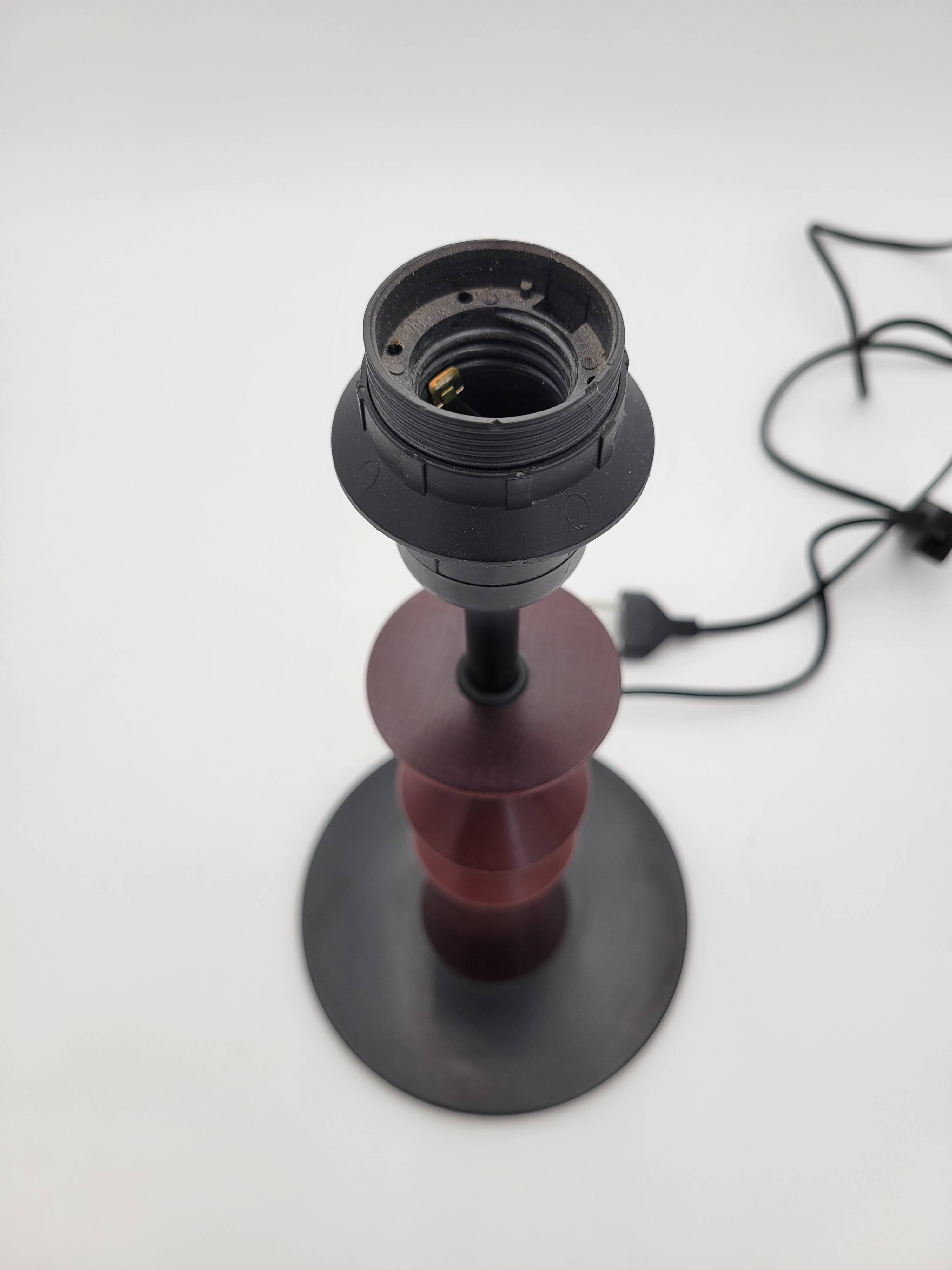 Luminor lamp base in vintage metal and wood