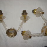 Pair of perspex or acrylate wall lamps 1950/60