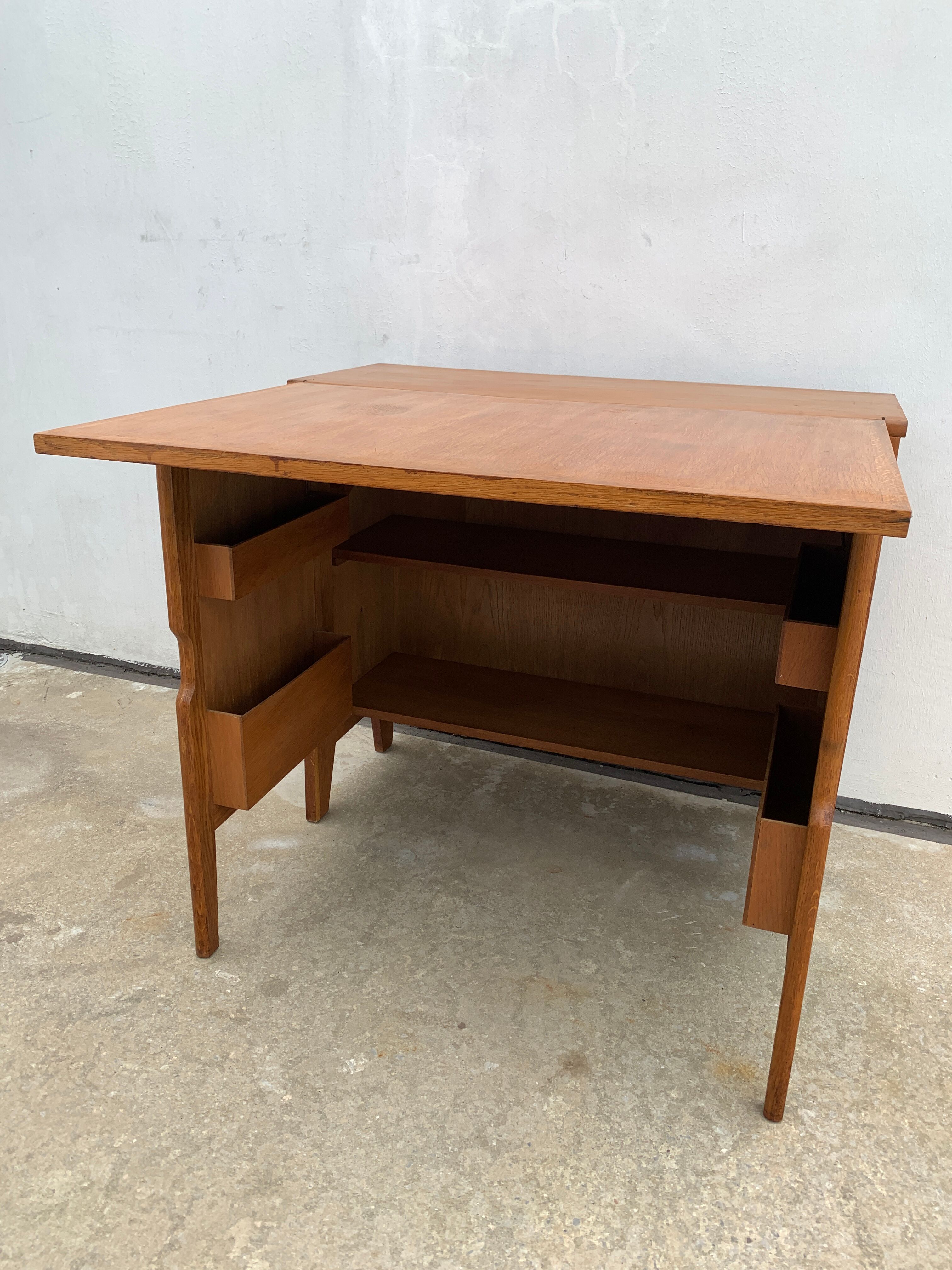 Wooden office or secretary Raclem, 1950