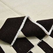 Black Beige Modernist Vintage Kilim Rug, 240x392Cm