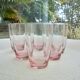 Set de 6 verres à eau roses vintage