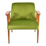 Club armchair 366, designer J. Chierowski, restored, 60s icon, green velvet