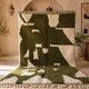 Authentic pure wool Moroccan rug in green and white, 2/3 m.