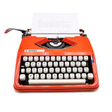 Machine à écrire hermes baby orange corail cursive révisée ruban neuf