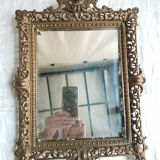 Old bronze mirror early 19th 38x27cm