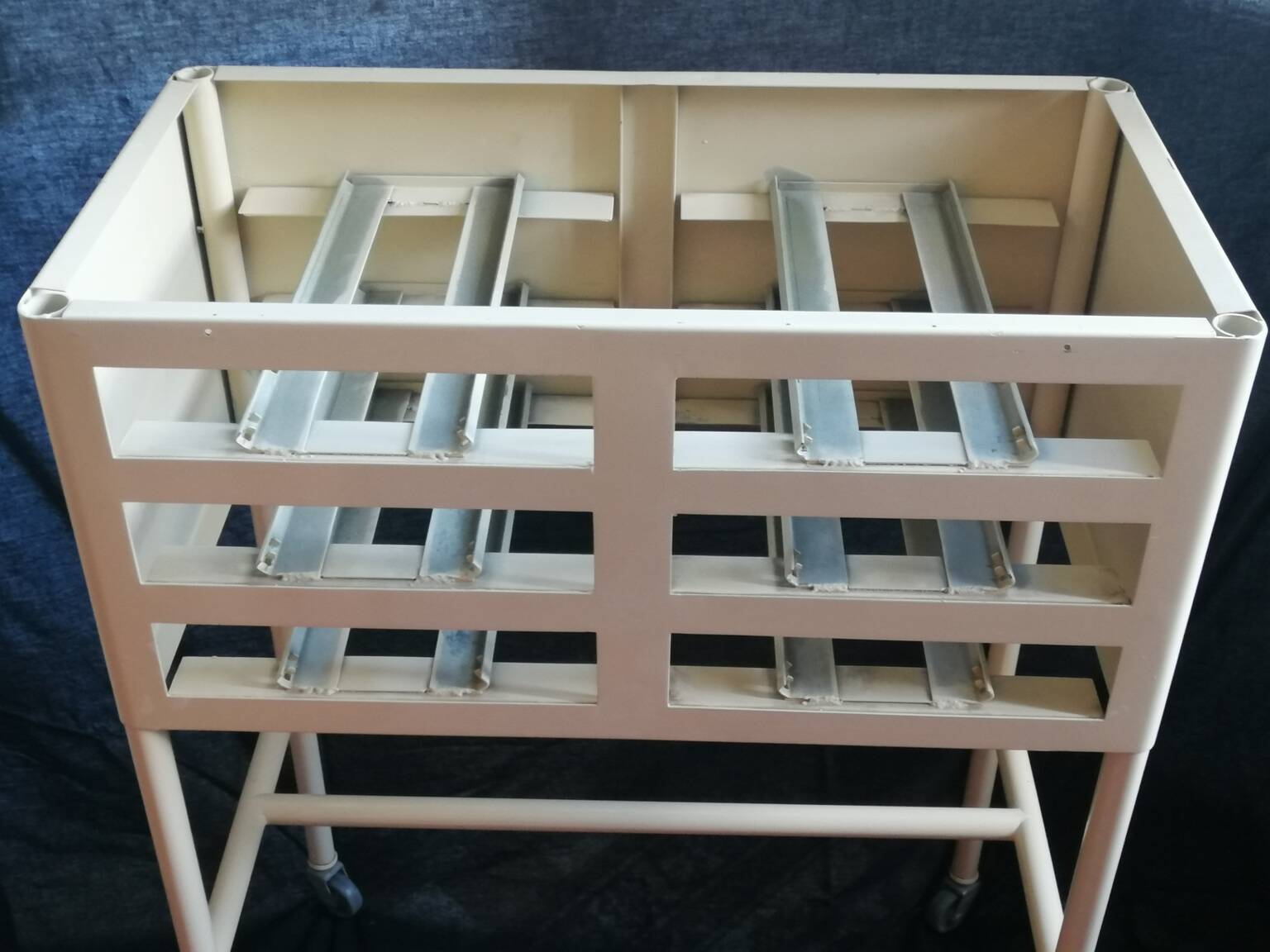 Small console/cabinet serving table from a dental/medical practice from the 1950s.