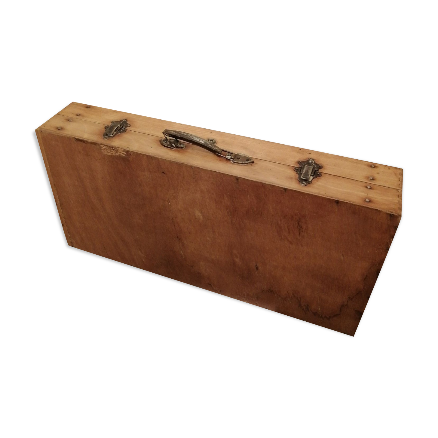 Wooden suitcase for old deco