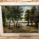 Ancien tableau huile sauveur bernay theric 1895 le rhône avec cadre bois vintage