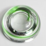 Cendrier Murano transparent et vert emeraude 1960 d10.5cm