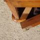 Walnut dressing table with mirror, storage and marble.