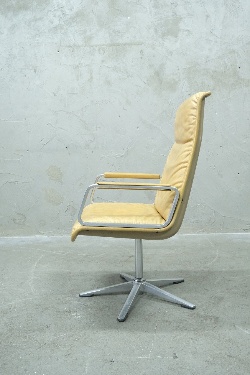 Office Leather Armchair by Delta Design for Wilkhahn, 1960s