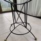 Round dining table "Atomic Age" in wrought iron and glass – 1950s/60s