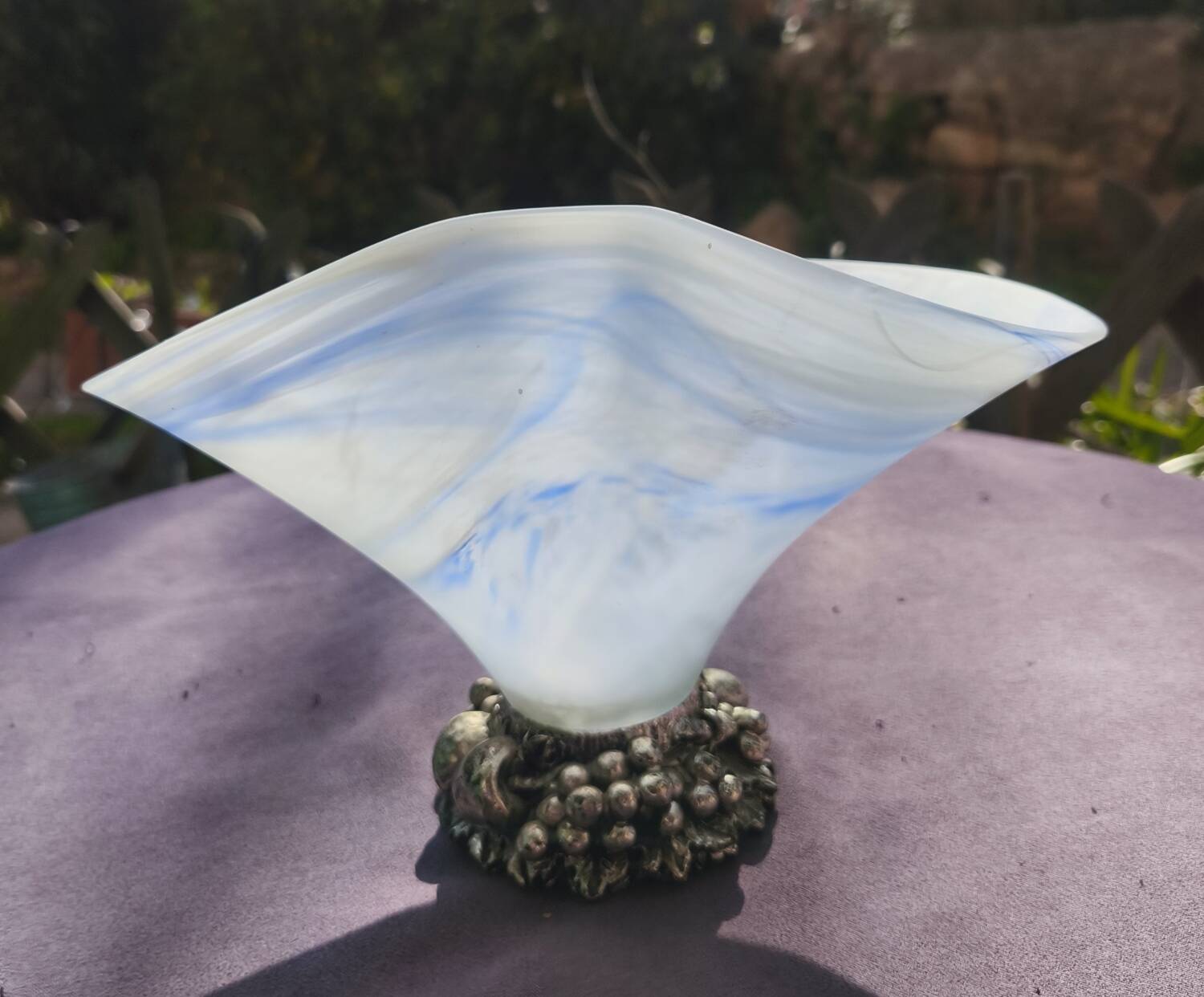 Murano glass centerpiece with 925 silver base