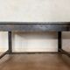 Wood and zinc original patina workbench table