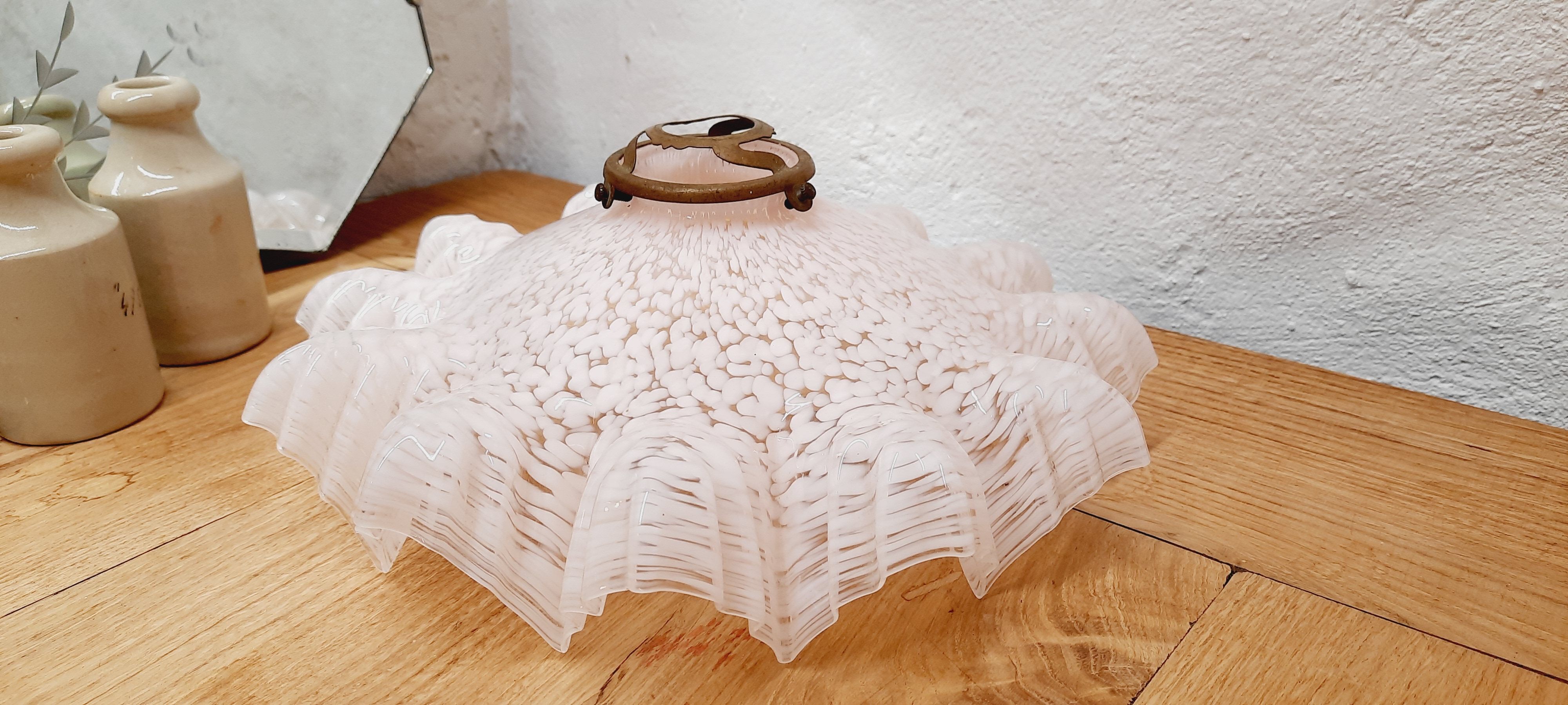 Lampshade Opaline Clichy Rose