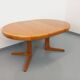 Vintage round dining table in Scandinavian style from the 60s and 70s in elm.