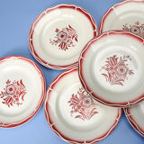 Set of 6 red plates