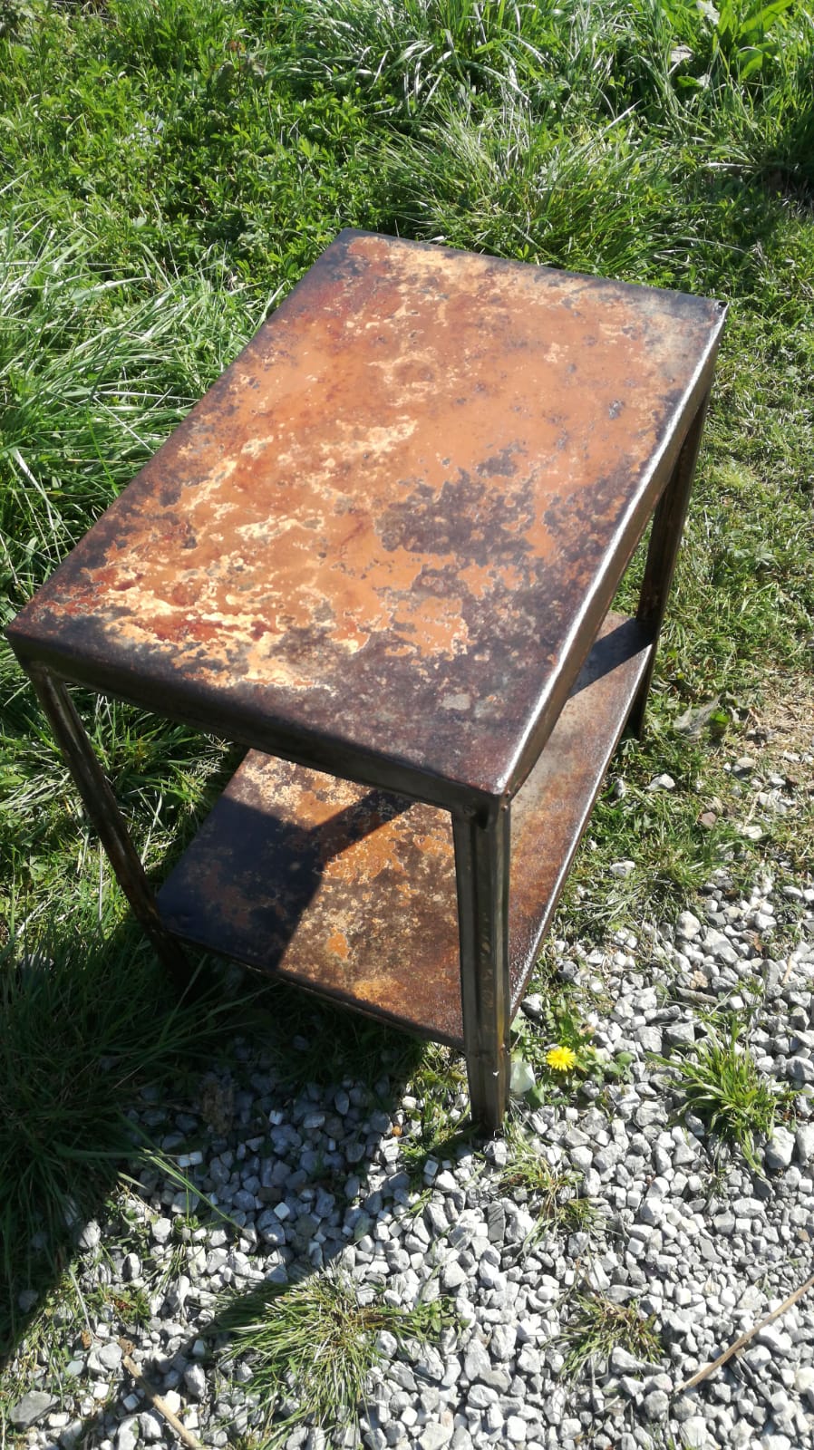 Old workbench, tolix shelf