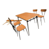 set of 4 formica chairs and table / vintage
