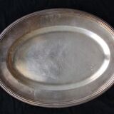 Plat ovale en métal argenté
