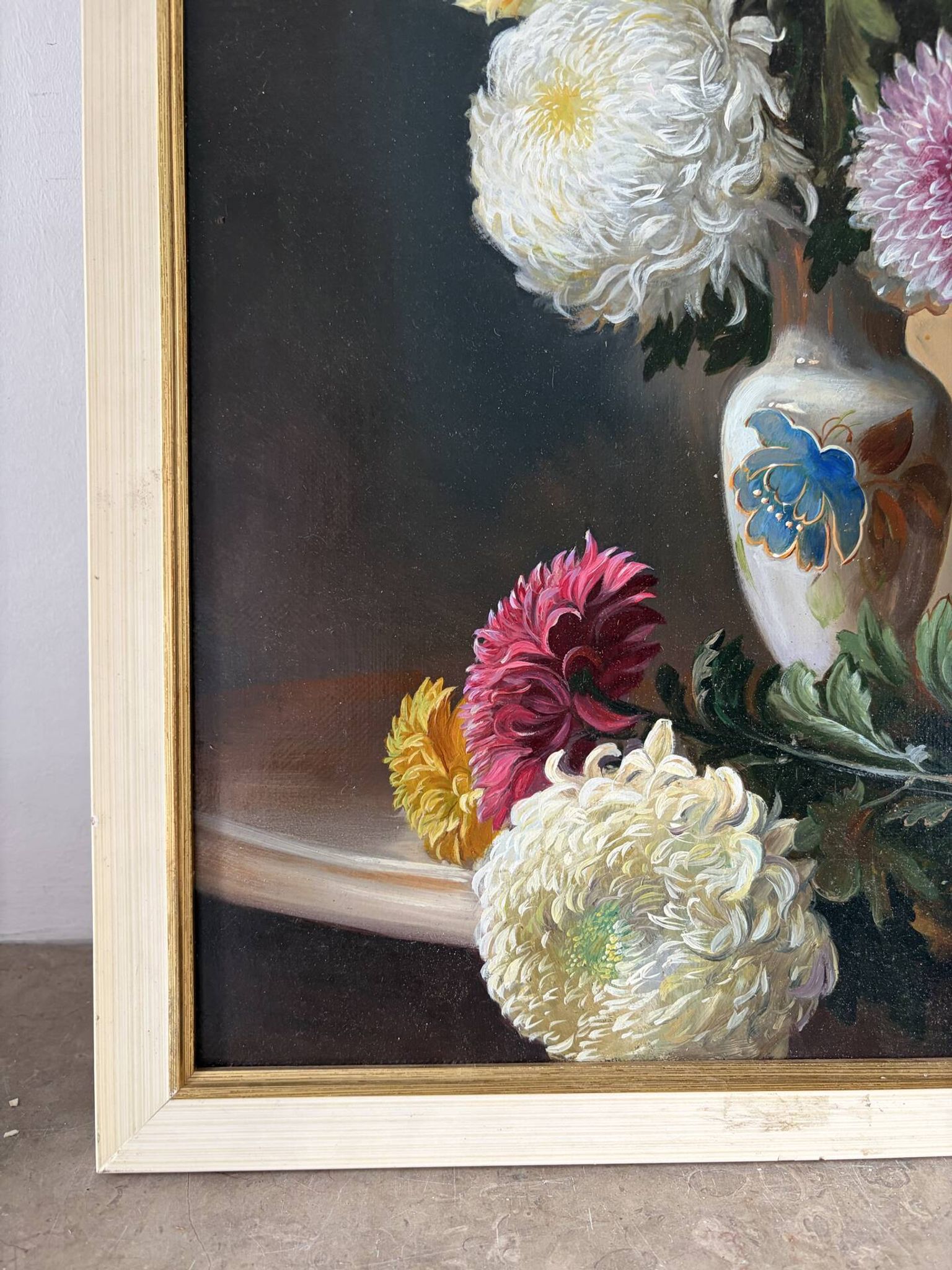 “Fleurs” tableau russe, signé Askerov Rafik A