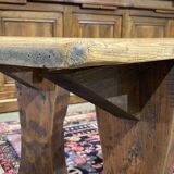 Pair of farmhouse table benches in fir from the early 20th century.