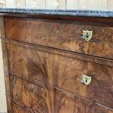 19th century Restoration chest of drawers in mahogany and marble top