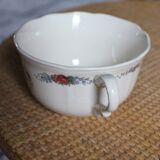 Ecru cup with flowers Alsace Sarreguemines pottery