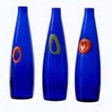 Set of Blue Glass Vases, 1970s