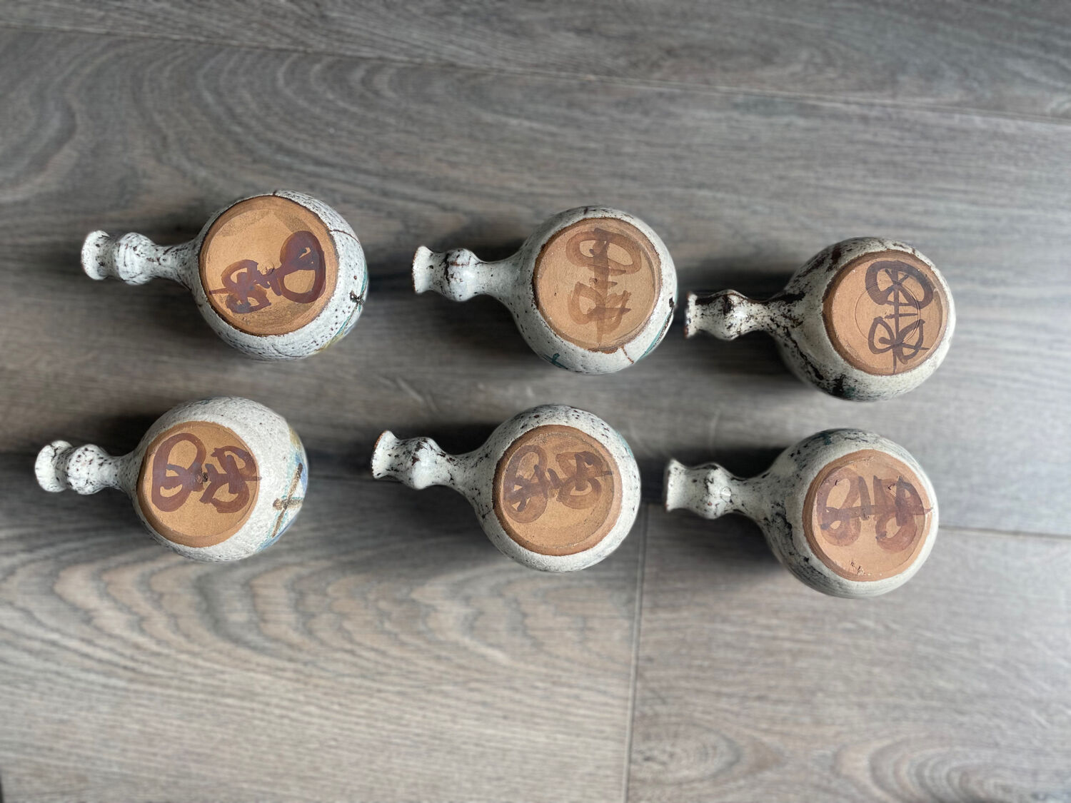 Service of 6 cups and saucers Gustave Reynaud – The Mulberry – Vallauri