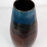 Ceramic vase with blue and brown glaze by an unknown Danish artist