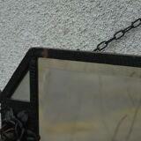 Bevelled mirror in wrought iron 92x48cm