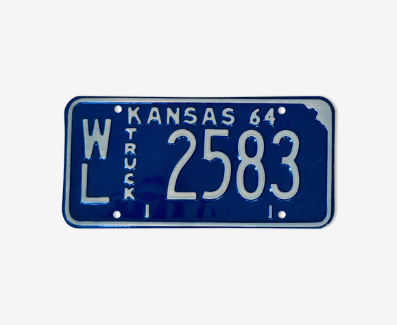 Old truck license plate American Kansas 1964 | Selency