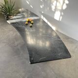 Addor 60s sculptural marble and brass coffee table