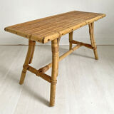 60's vintage rattan coffee table