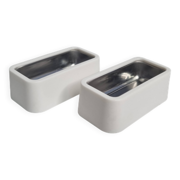 Pair of butter dishes designed by Raymond Loewy, 1970 edition, 8 cm