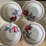 4 Digoin earthenware plates