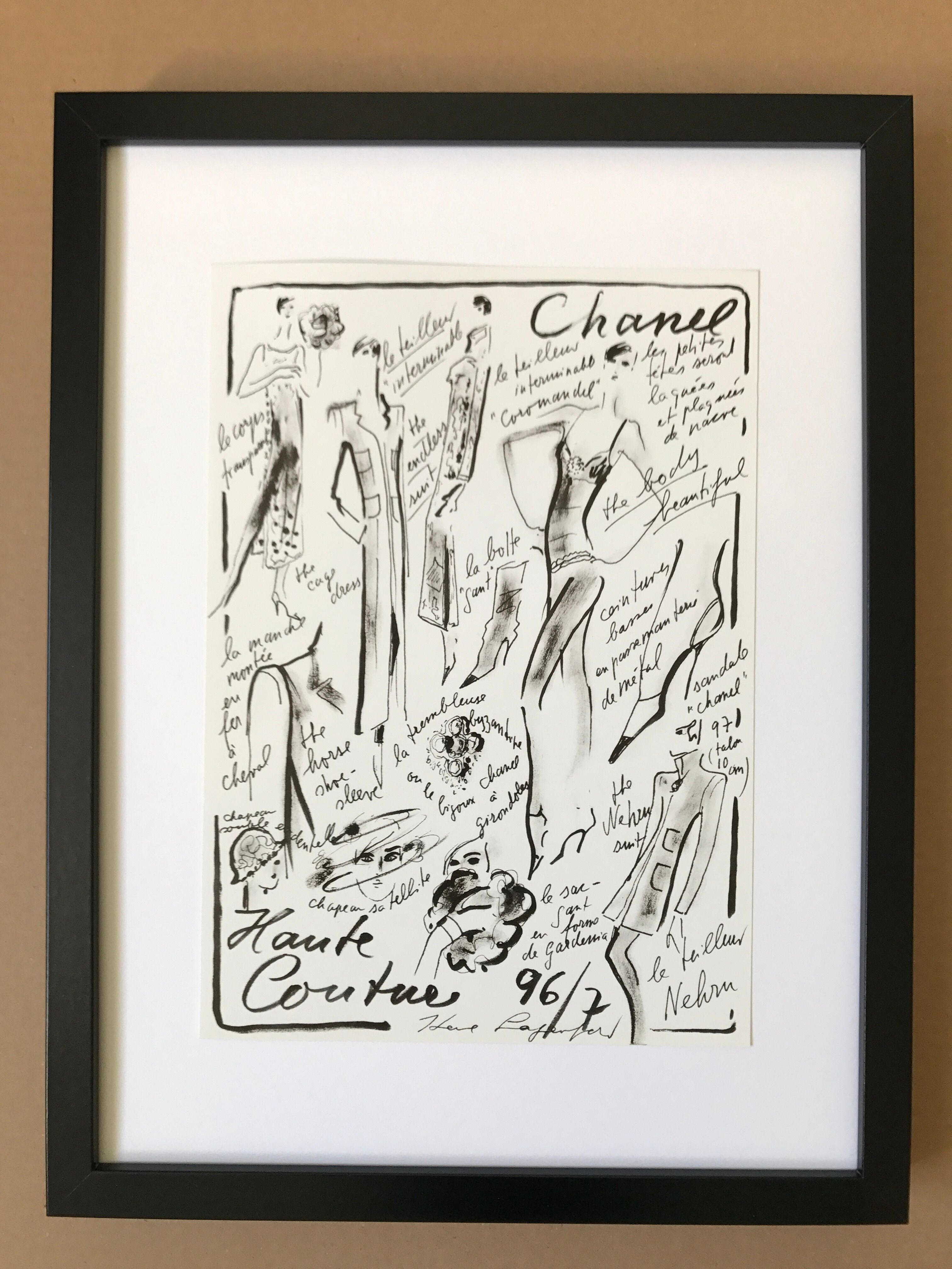 Dessin de Karl Lagerfeld pour Chanel
