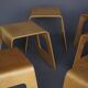 Tabourets Benjamin vintage IKEA en contreplaqué par Lisa Norinder, 1999. Lot de 6
