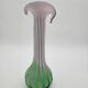 Murano glass vase "Jack in the Pulpit" green and purple