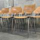 Lot de 22 chaises d'école tchèque " Kovonax" chrome et bois 1950