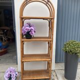 Antique rattan bookcase