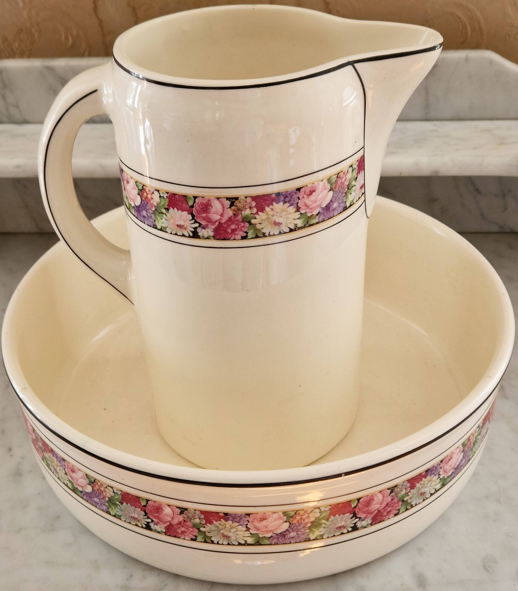 Ditmar-Urbach Olymp toilet service jug & basin 1940s/50s Czech