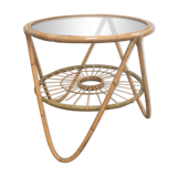 Bamboo and glass coffee table