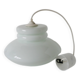 White opaline pendant light, Design, 1970