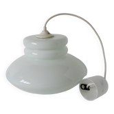 White opaline pendant light, Design, 1970