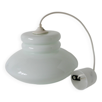 White opaline pendant light, Design, 1970