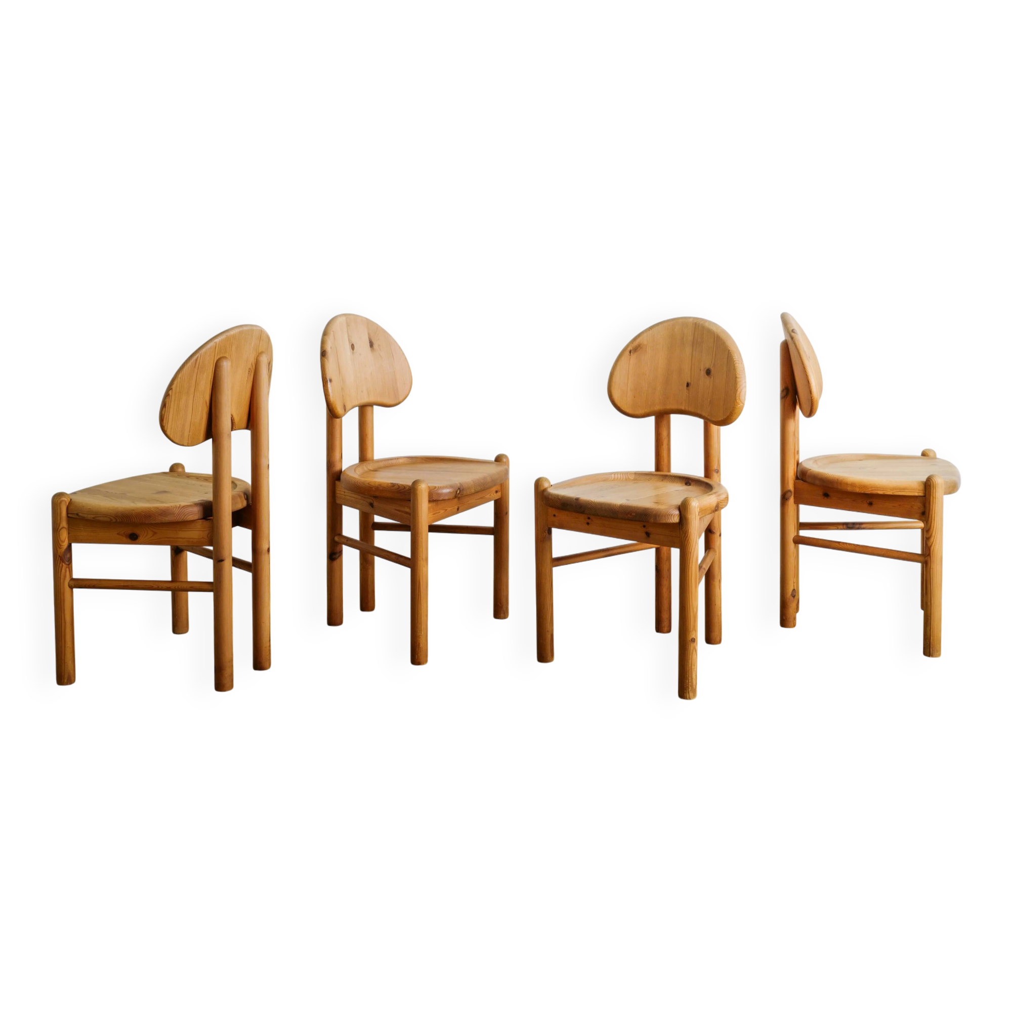 DANISH WOODEN DINING CHAIRS PINE BY RAINER DAUMILLER, 1970s