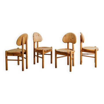 DANISH WOODEN DINING CHAIRS PINE BY RAINER DAUMILLER, 1970s