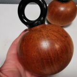 Pepper and salt grinders designed by nissen denmark in teak